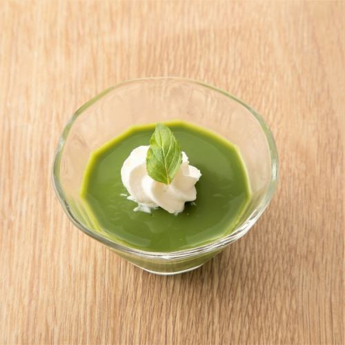 Green tea pudding