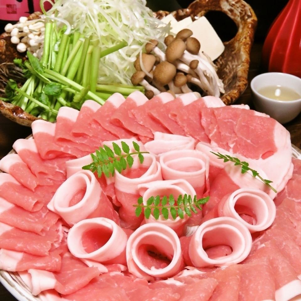 We have prepared a course where you can enjoy Asahi pork soup stock shabu.
