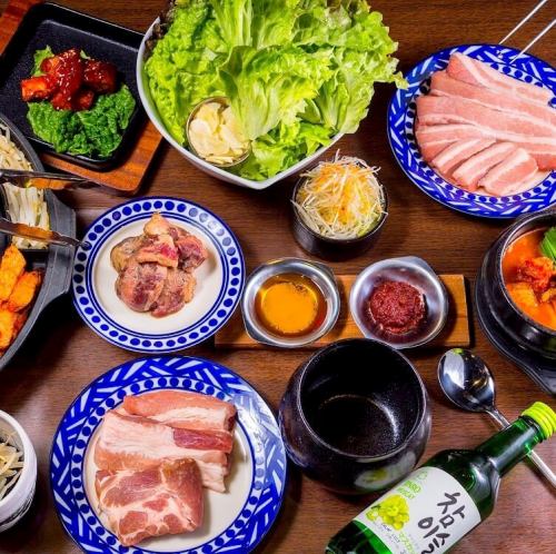 Enjoy the thick Samgyeopsal from 2080 yen, prepared for a deficit!