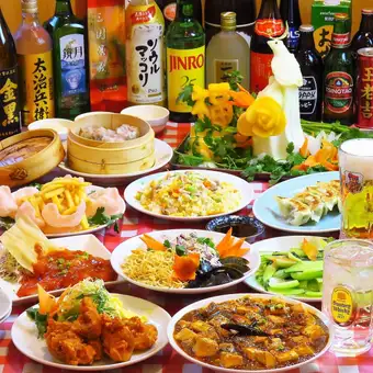 【定番中華を堪能】油淋鶏や麻婆豆腐など全8品＋120分飲み放題付き◆宴会コース◆4000円(税込)
