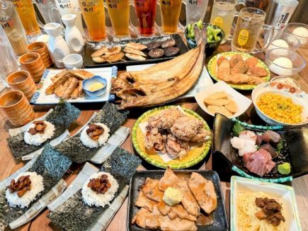 【6.7月の特別宴会コース】～鴨川～料理１７品5,000円生ビール込５０種！飲み放題付120分