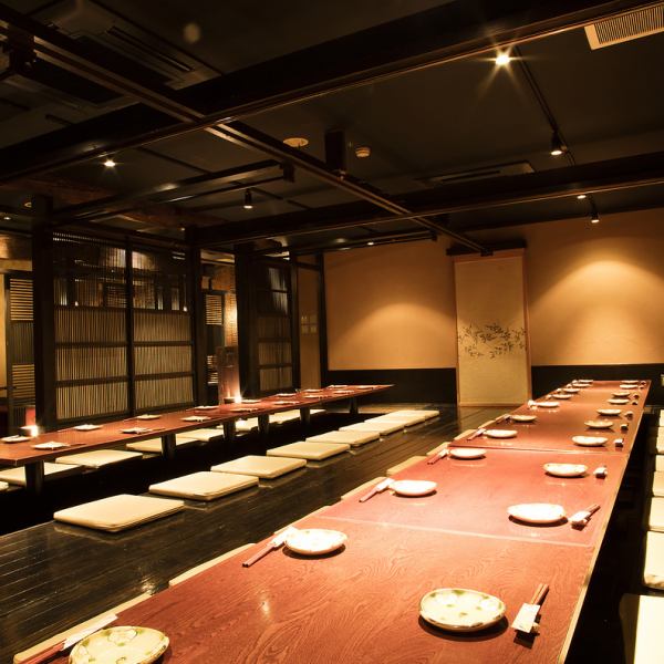 A horigotatsu style tatami room that can accommodate up to 40 people! It has a feeling of openness and is a space where customers can relax! Of course, we also accept parties for around 10 people! Please use the online reservation.