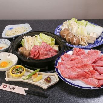 흑모 와규 스키야키 코스 * 전날까지 예약 필요