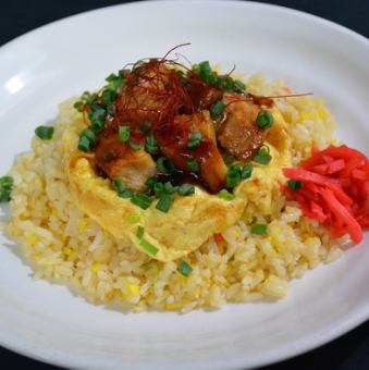 Braised pork fried rice with melty egg