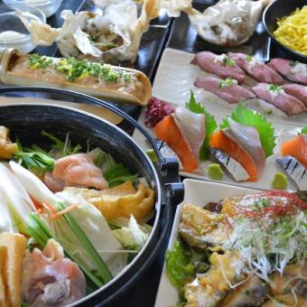 <10/1~>【2時間飲み放題付】生つくね鍋と季節の鮮魚油淋コース 3500円(税込)