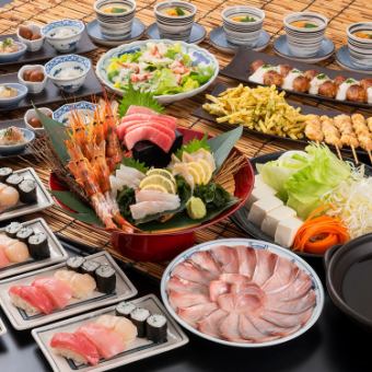 ★2.5 hours all-you-can-drink included★Special selection of shabu-shabu hotpot and premium sushi course [8 dishes total 5,500 yen]