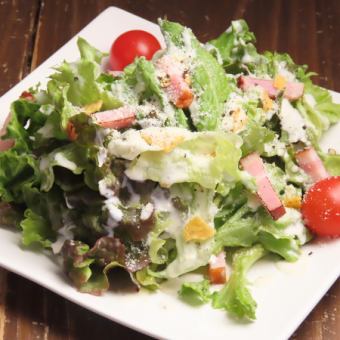 Caesar salad with grated cheese