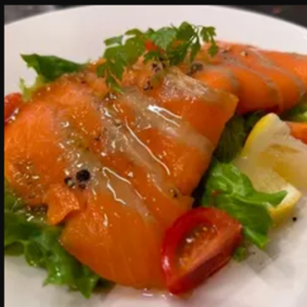 Noto smoked salmon carpaccio