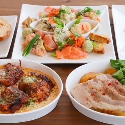 【SALUTEコース】120分飲み放題付！自家製ミートソースラザニア含む全10品5800円(税込)