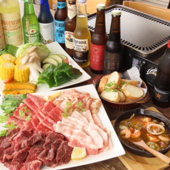 日～木曜限定★テラス席のみ【17:30～20:00】120分飲み放題付！ビアテラスBBQコース全8品6200円