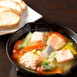 シルバーサーモンアヒージョ