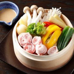 豚バラ肉と彩り野菜せいろ