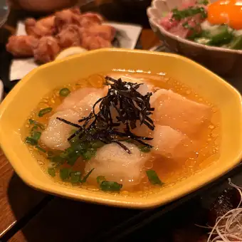 Deep-fried Camembert and mochi
