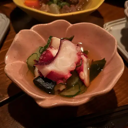 Octopus and cucumber salad with vinegar dressing