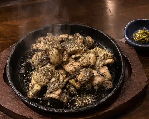 Charcoal-grilled domestic chicken thighs