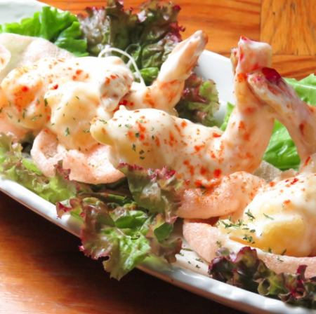 Plump shrimp mayo