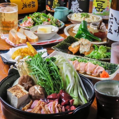 【鶏すきやき堪能コース】チキン南蛮など全8品+120分飲み放題付 6000円(税込)