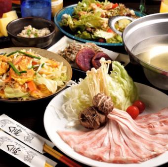 [90 minutes all-you-can-drink included] Agu pork shabu-shabu included [1 carefully selected type] Miyabi course 5,500 yen (tax included)