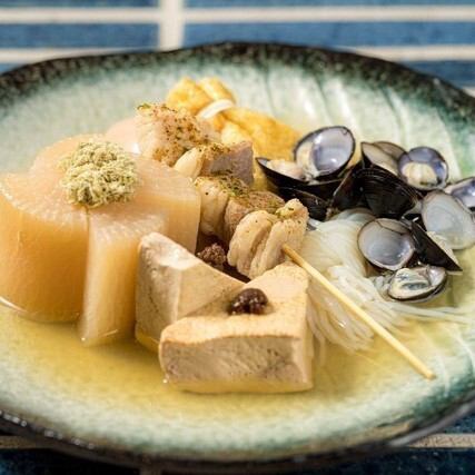 Double extract of clams and dried sardines! "Oden 5 kinds assortment"