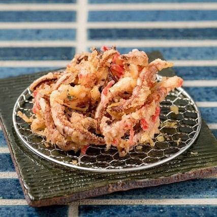 Two of the most popular dishes: Tentacle tempura and meat roll tempura