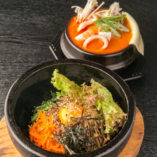 [Serving authentic Korean food] Stone-baked bibimbap 1,230 yen (tax included)