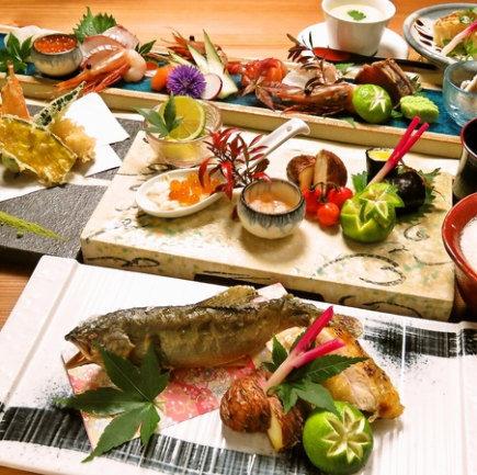 10 dishes in total (course with only food) for 5,500 yen - Enjoy fresh fish from the Setouchi region, Japanese-style steak made from wagyu beef thighs, and more