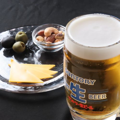 【おつまみセット】“生ビールまたはハイボール2杯＋おつまみ3種盛＋チャージ料込”