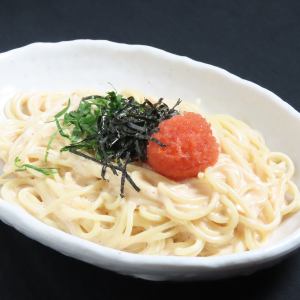 明太クリームパスタ