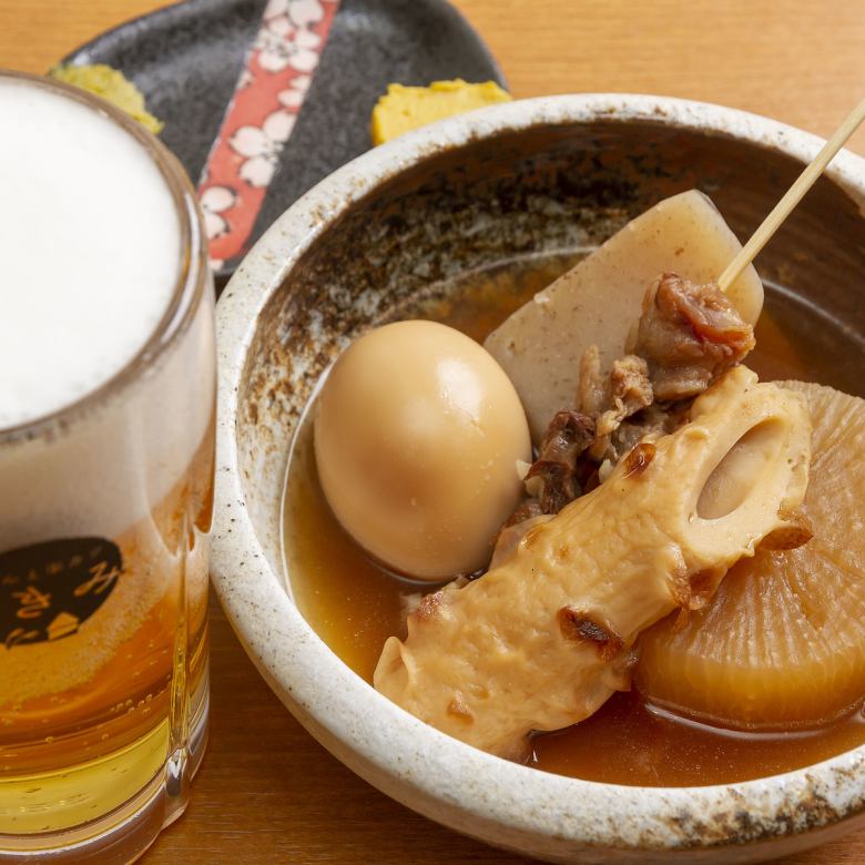 おでん5種盛合せ大根・たまご・牛すじ・コンニャク・焼きちくわ