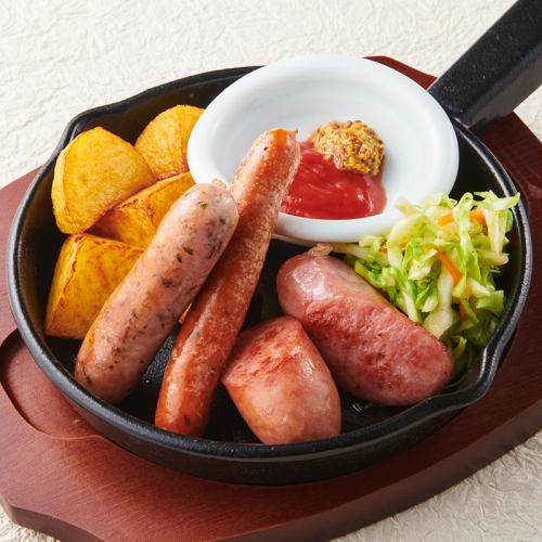 Assortment of 3 types of sausages