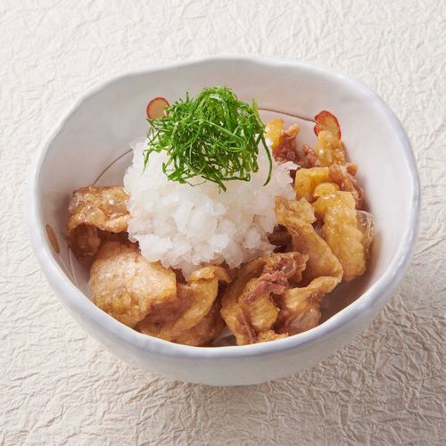 Grated chicken skin with ponzu sauce/Naniwa snack bite bite gyoza each