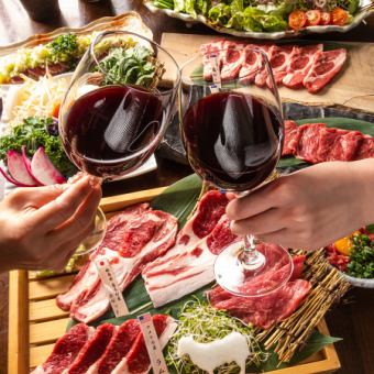 [Limited to 2 groups per day!Private room course 2 hours with all-you-can-drink included, 12 dishes of raw lamb & manager's recommended luxury mutton, dessert included 8,800 yen