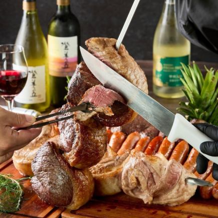 【標準自助餐】22種菜餚無限量供應,包括牛骨和牛臀肉! & 120分鐘無限暢飲! 5000日元