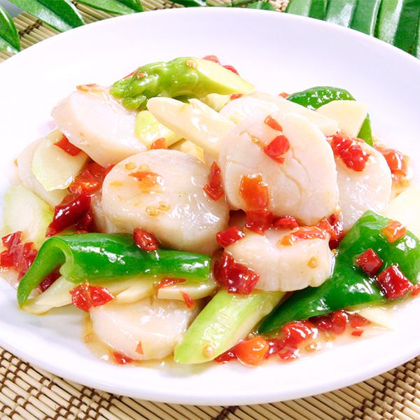 Stir-fried scallops and pickled chili peppers