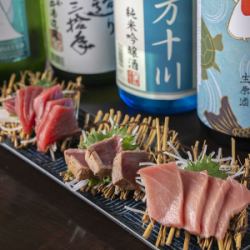 市場直送的鮪魚拼盤