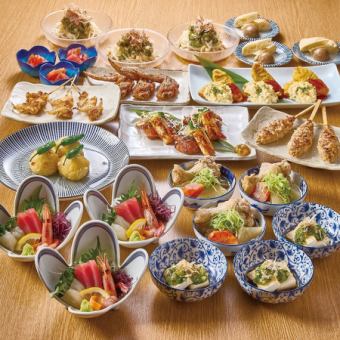 【夏の宴】刺身付き☆特選逸品コース12品☆2時間プレミアム飲放題付6,500円⇒6,000円