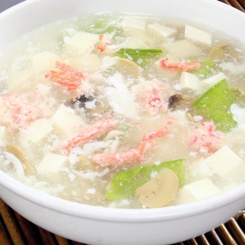 蟹肉と豆腐のとろみスープ