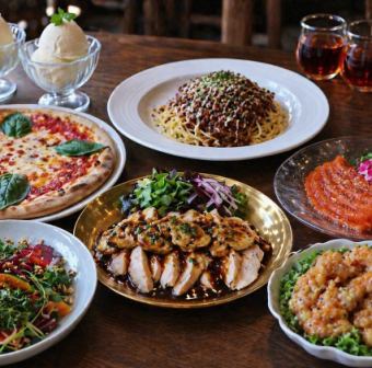<日曜限定☆>「パパパスタンダードコース」特製パスタ・海老マヨフリット等7品2H飲み放題5000円