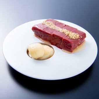 Thickly sliced grilled liver