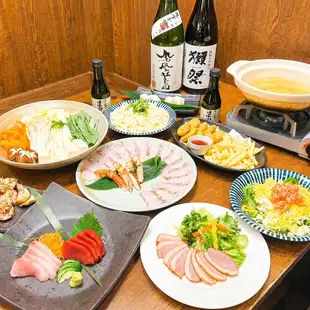 [Year-End and New Year Party Course] Enjoy a luxurious seafood shabu-shabu to your heart's content! 7 dishes with all-you-can-drink for 4500 yen (tax included)