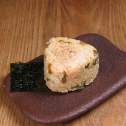 Mustard greens mentaiko rice ball