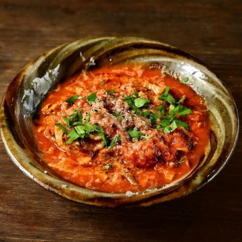 県産豚中味(豚もつ)のトマト煮込み