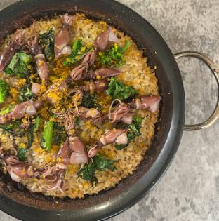 ホタルイカとカラスミのパエリア