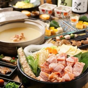 『歓迎コース』旬の野菜巻きと地鶏ちゃんこ鍋！3時間飲み放題付き【9品6000円→5000円】