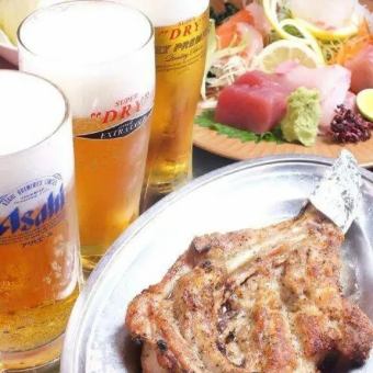 【包含2小時暢飲】深受縣外顧客喜愛！只需5000日元，即可享用香川縣著名的帶骨雞肉「瀨戶內套餐」（共7道菜）。