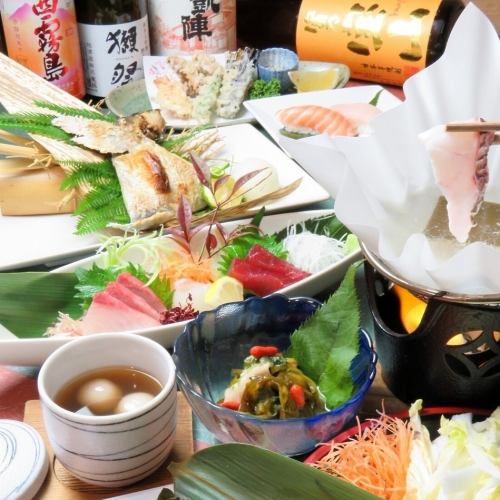最多可容納 70 人◎享用包含香川特色菜和瀨戶內海海鮮的套餐式宴會！