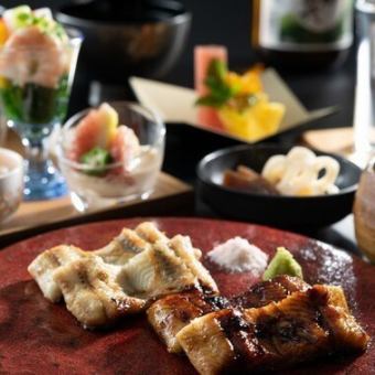 【うなぎ海雲のシニアプラン※65歳以上の方限定】相盛うなぎなど全5品にお好きなお飲み物1杯付き