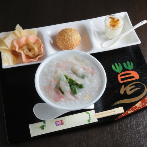 Fish porridge set 1800 yen (tax included)