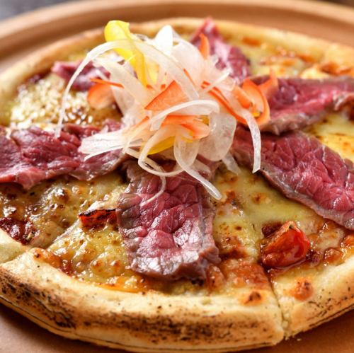 Roast beef pizza