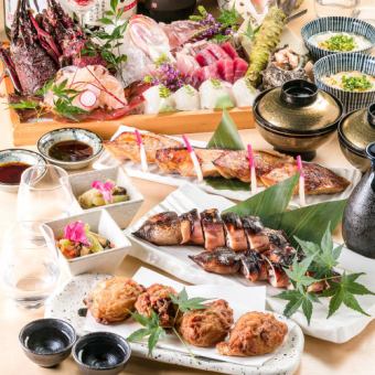 [Spring only] “Fisherman's meal course with 20 types of branded sake and oysters” with all-you-can-drink branded sake including Dassai Welcome party, banquet